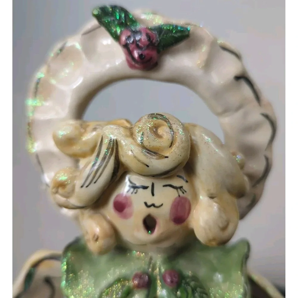 2000 Blue Sky‎ Clayworks Heather Goldminc Christmas Angel Caroler Votive Holder